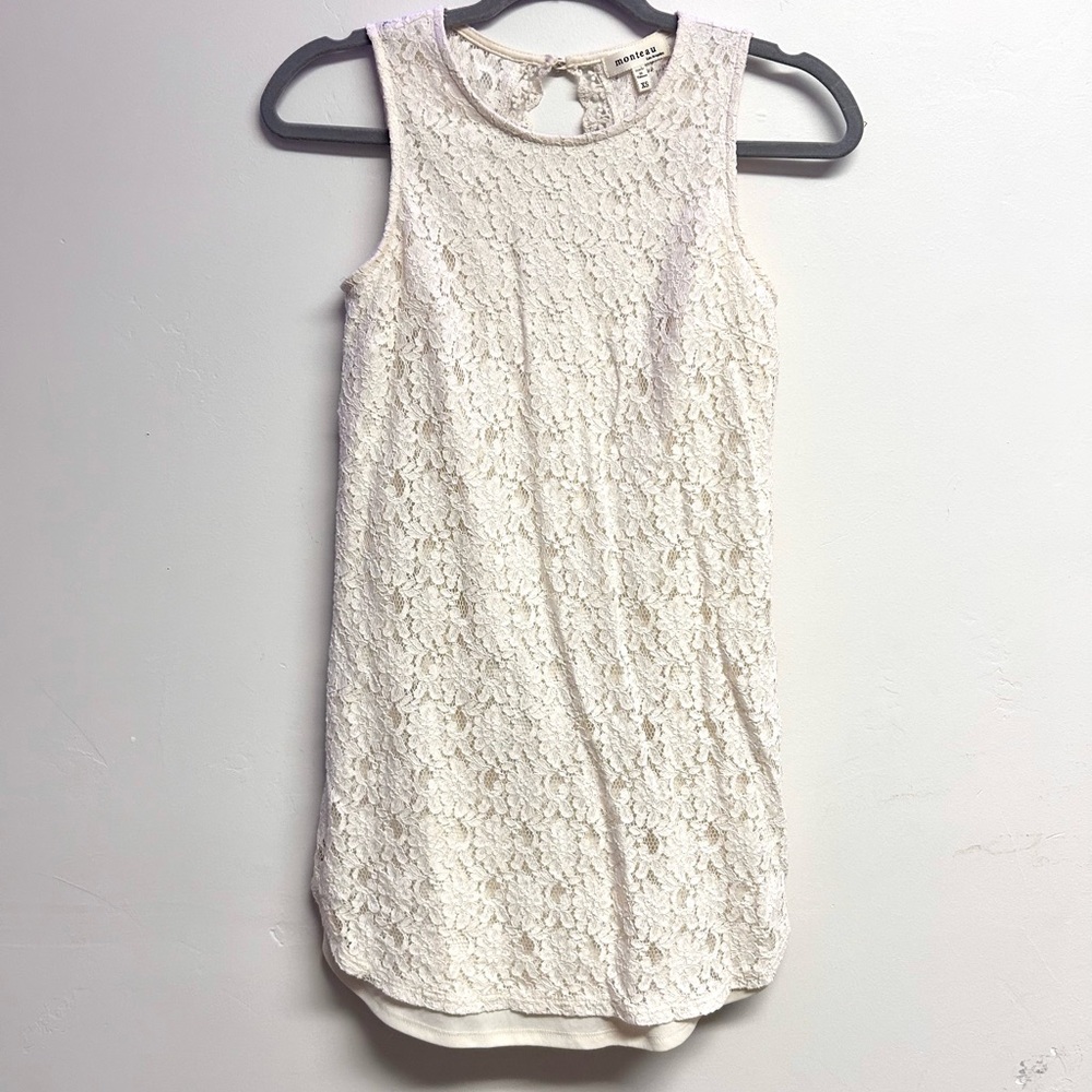 Monteau Ivory Lace Tank Top